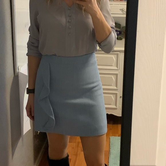 J. crew blue wool skirt. Size: 0 - Picture 1 of 1